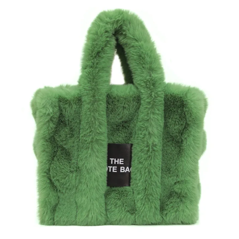 Autumn And Winter Fashion Large Faux Fur Women's Tote Bag Fluffy Soft Plush Lady Hand Bags