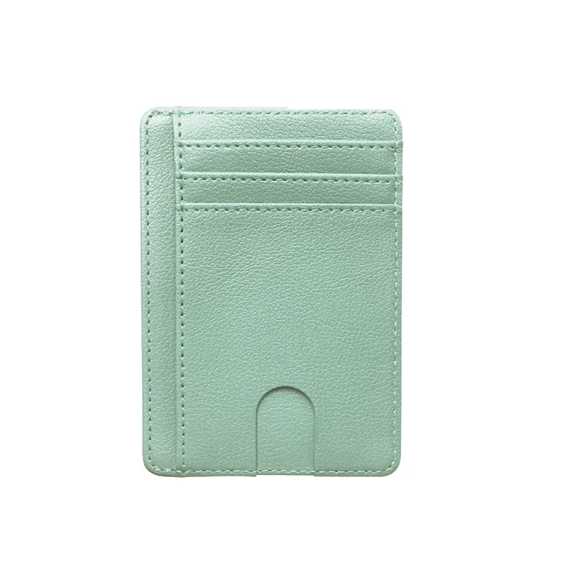 Custom Card Sleeves Rfid Front Pocket Wallet Minimalist Slim Cardholder PU Leather Credit Passport Holder
