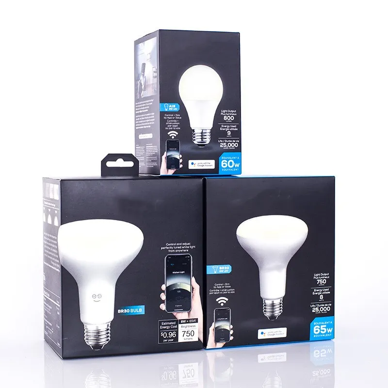 Высококачественная индивидуальная Энергосберегающая светодиодная лампа, маленькие цветные бумажные картонные коробки