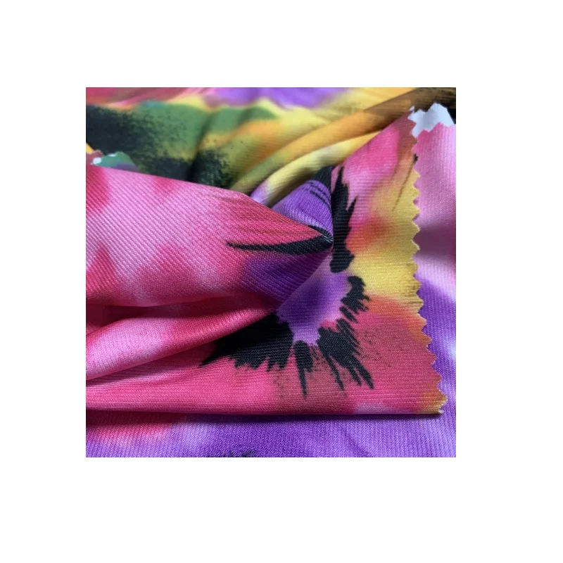 2024 Shaoxing Factory Summer Flower Printed ITY  Knitting Breathable Quick-Dry Fabric For Women Fashion