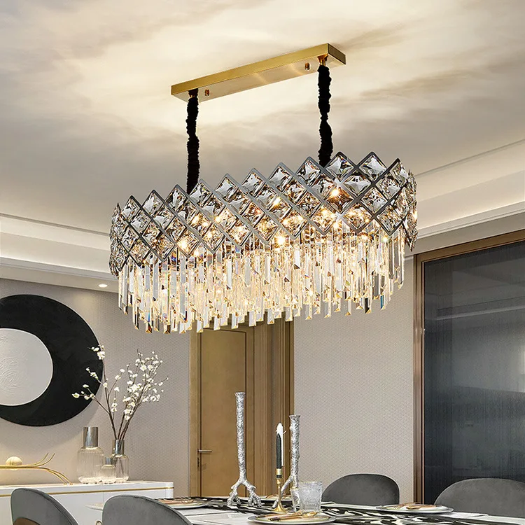 Modern Crystal Ceiling Lamp Nordic Minimalist Restaurant Pendant Wrought Iron Modern Pendant Light Luxury Crystal Chandelier
