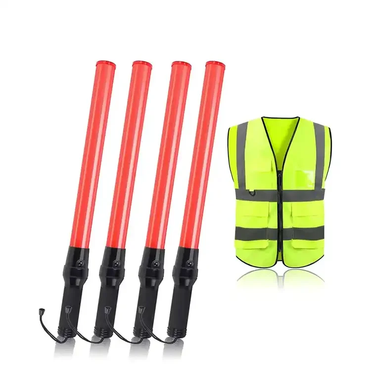 54cm Outdoor LED Rechargeable Flashing Traffic Baton For Road Safety