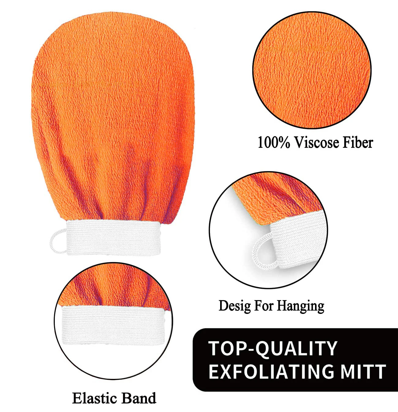 Private Label OEM Viscose Bath Glove Exfoliating Spa  Hammam Cleaning Body Rayon Exfoliating Care Bath Brushes Sponge Glove