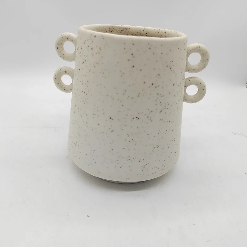 Wholesale modern hot sale 7' tall white Holds Water Compote Flower ceramic Pot bowl vase for wedding home decoration