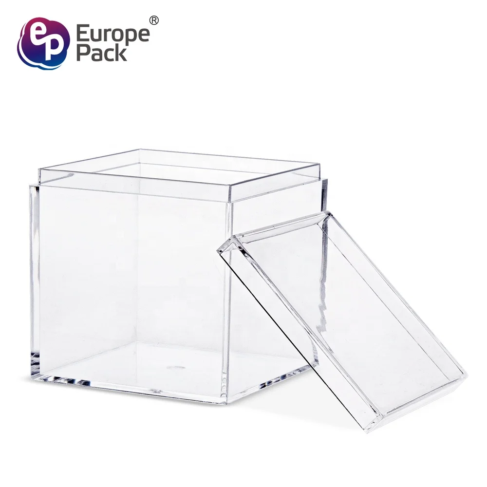 
Eco friendly BPA free square transparent mousse cup with lid  (60774854571)