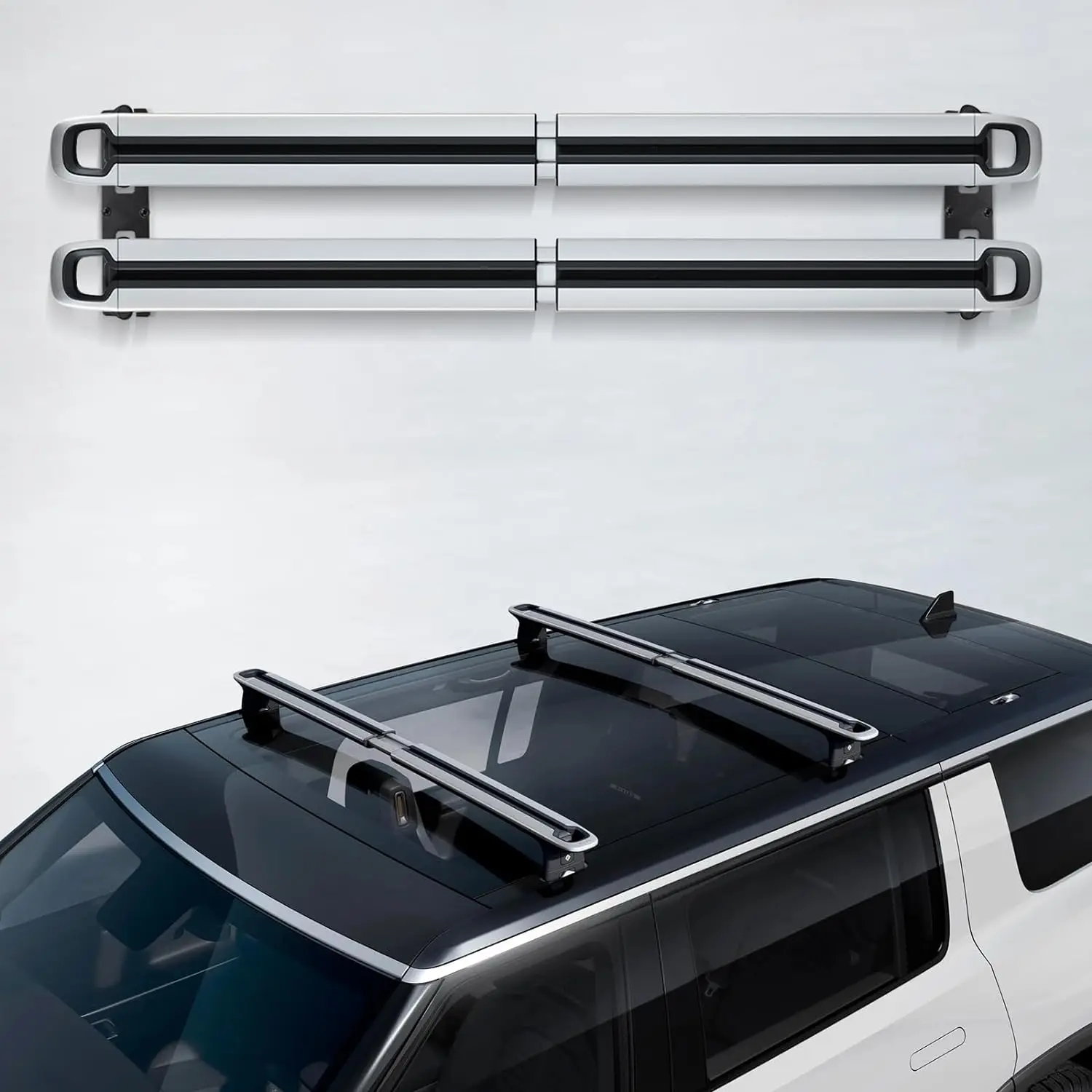 Rivian R1T Rivian R1S Roof Rack Cross Bars,Roof Rail Top Cargo Carrier Crossbars for Rivian Vehicles-Carry Your Kayak