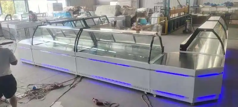 hot sale cooler meat frozen display refrigerator chiller showcase storing meat prices for supermarket meat