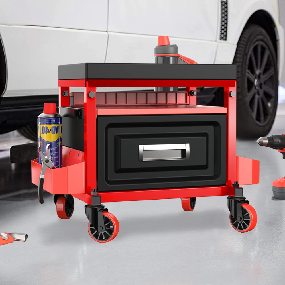 XianFeng Workshop Rolling Creeper Stool with Tool Tray