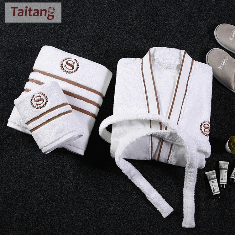 Wholesale Logo Low Quantity Custom Cotton Bathrobe Unisex Hotel Bath Towel Bathrobe