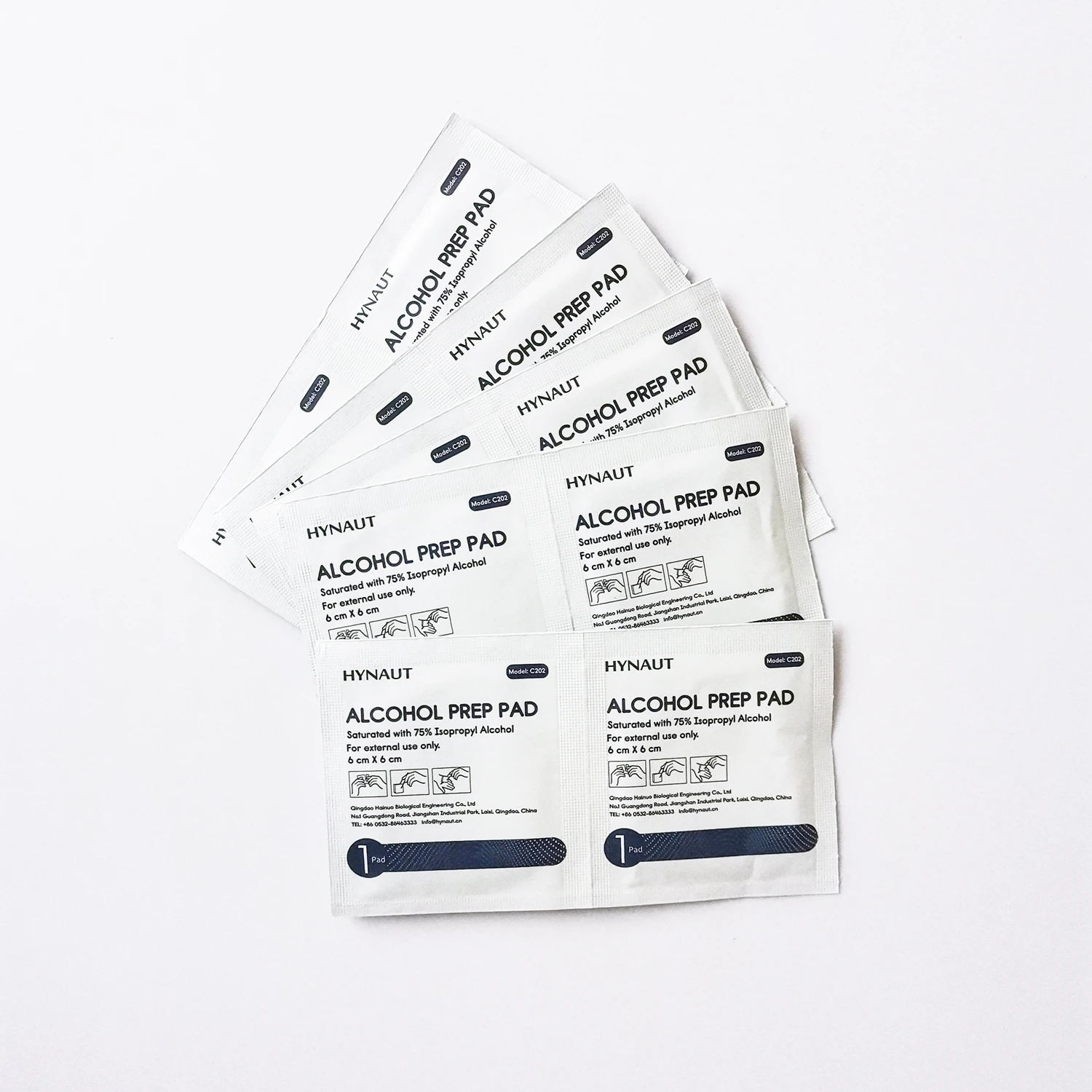 
Hynaut Alcohol Prep Pad non-woven with logo 70% 75% isopropyl Hainuo Biological 