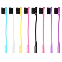 Wholesale customized multicolor hairdresser hairdressing tip tail brush double eyebrow comb hair style mini portable sideburn co