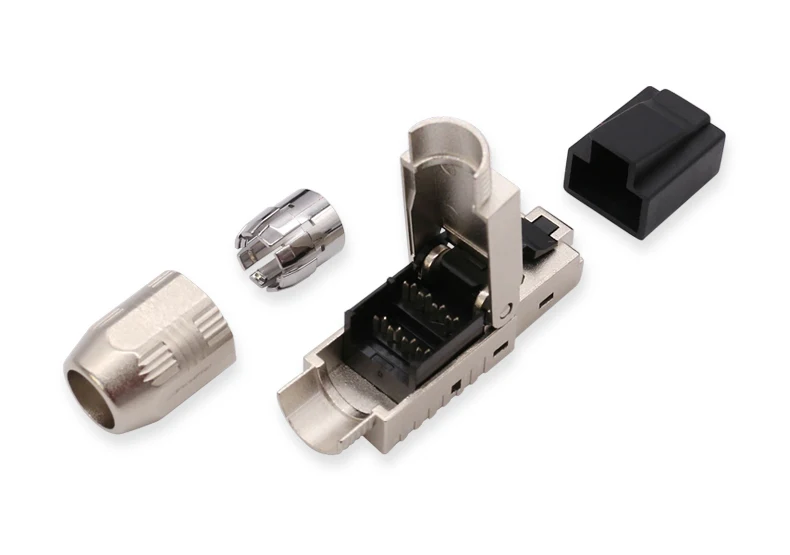 Toolless 8p8c Cat7 CAT8 male connectors tool free shielded modular plug