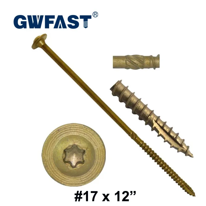 Modified truss washer head Construction Screw Construction Lag Screw Exterior Coated Heavy Duty Structural Lag Screw