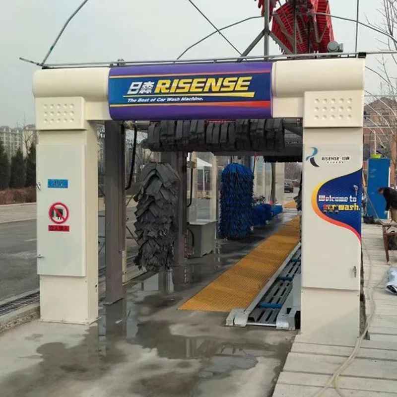 Risense best commercial tunnel automatic belt conveyor car wash with air dryer and water tank for sale