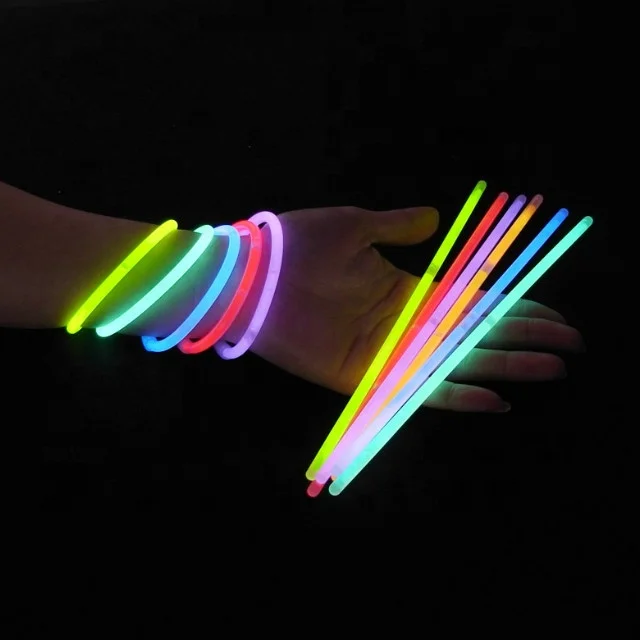 POPGLO Fluorescence Light 8 inch Glowsticks Pack with Connectors