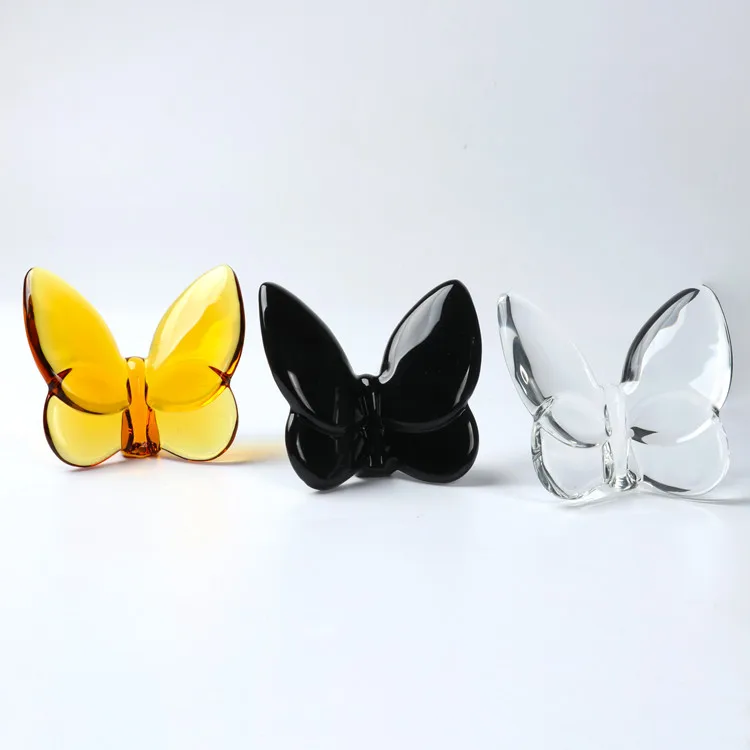 OEM / ODM crystal butterfly multi color 80mm for home decoration ornaments crystal papillon