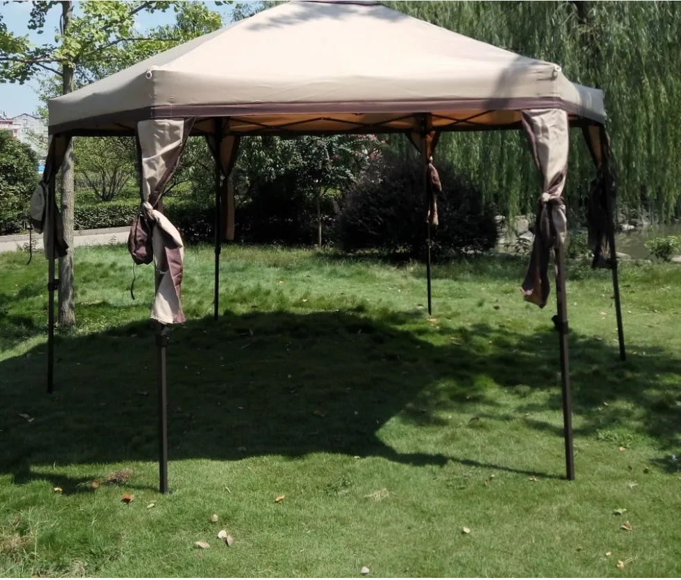 outdoor garden steel gazebo patio gazebo canopy hexagonal folding gazebo