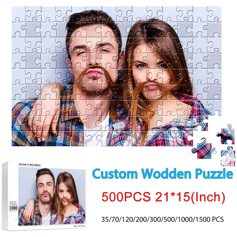 
1000pcs custom design wedding family baby photo wood jigsaw puzzle for gift 