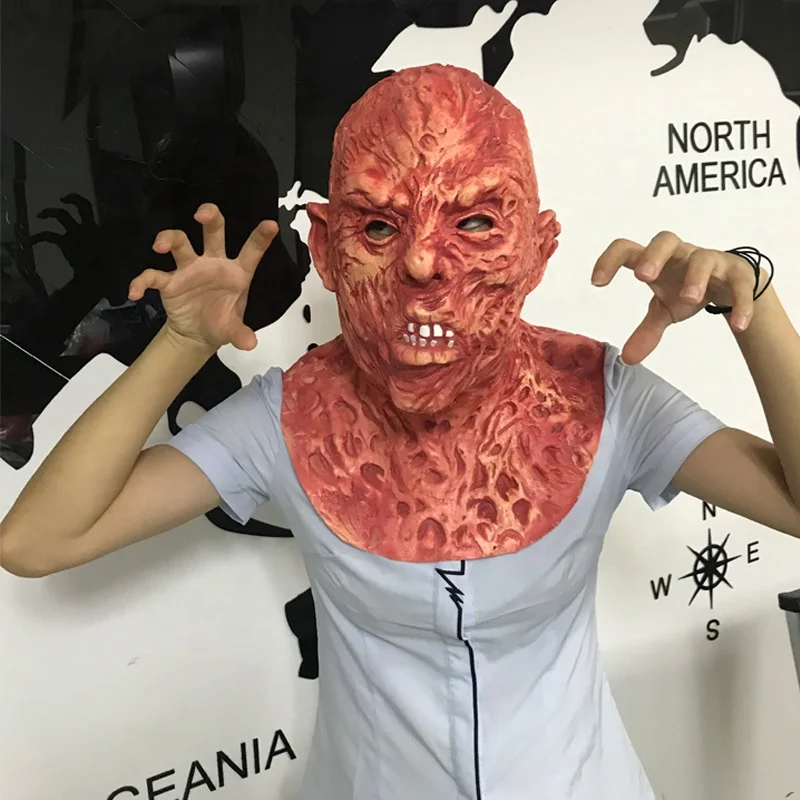 Scary Momo Mask Creepy Halloween Latex Mask Cosplay Costume Accessories for Adult