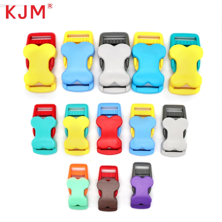 KJM free samples custom logo 16mm 20mm 25mm plastic quick side release buckle for pet collar buckle