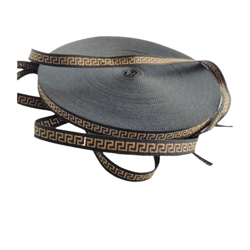 Acme eco-friendly custom OEM design LOGO 100% polyester jacquard ethnic ribbon trim webbing strap tape