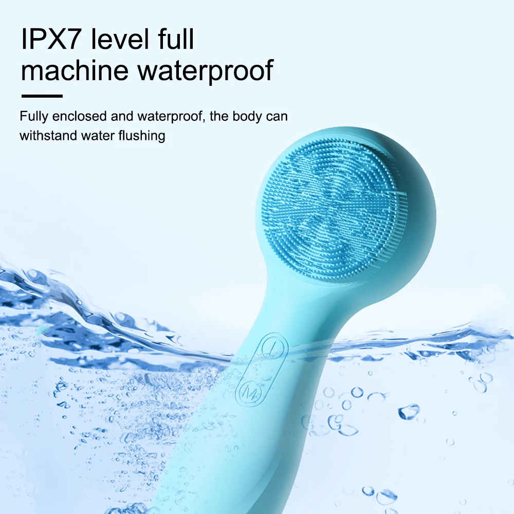 Cold and Hot Facial Cleansing Brush IPX6 Waterproof Rechargeable Silicone Face Scrubber Exfoliator Pore Cleaner