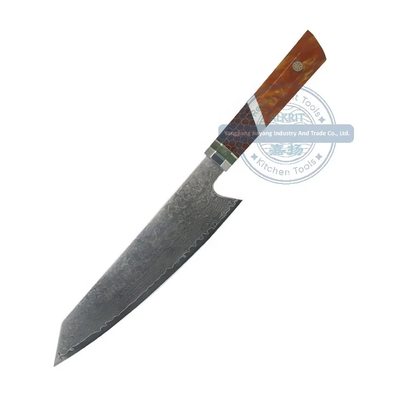 (ALHK-OW013) высококачественный профессиональный шеф-повар Kiritsuke слои ножей из дамасской стали с восьмиугольной деревянной ручкой из смолы
