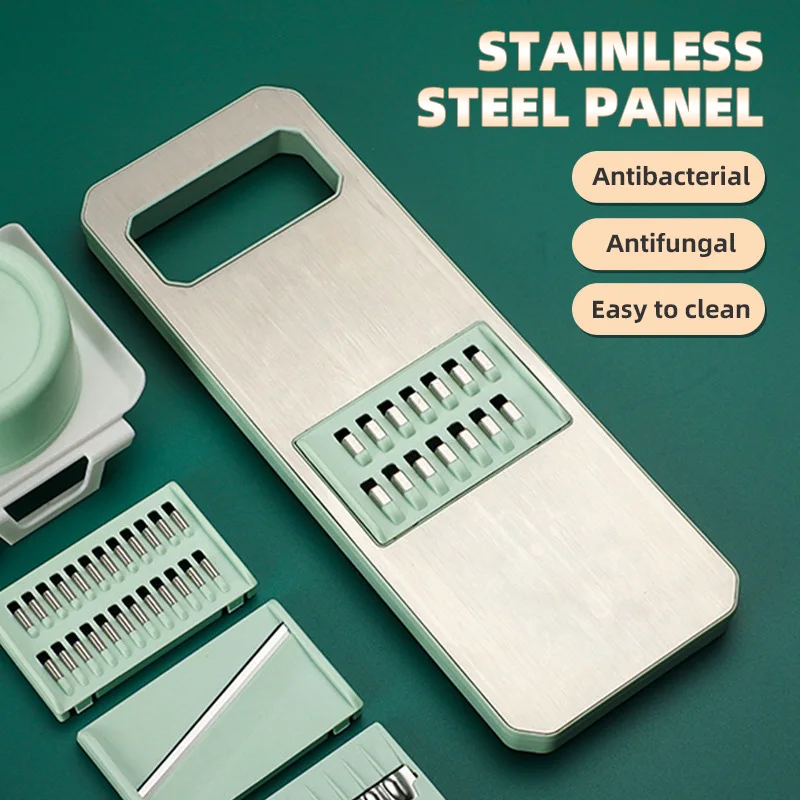 Multi-functional Kitchen Gadget Stainless Steel Cheese Grater Professional Vegetable Chopper with Container ali baba com