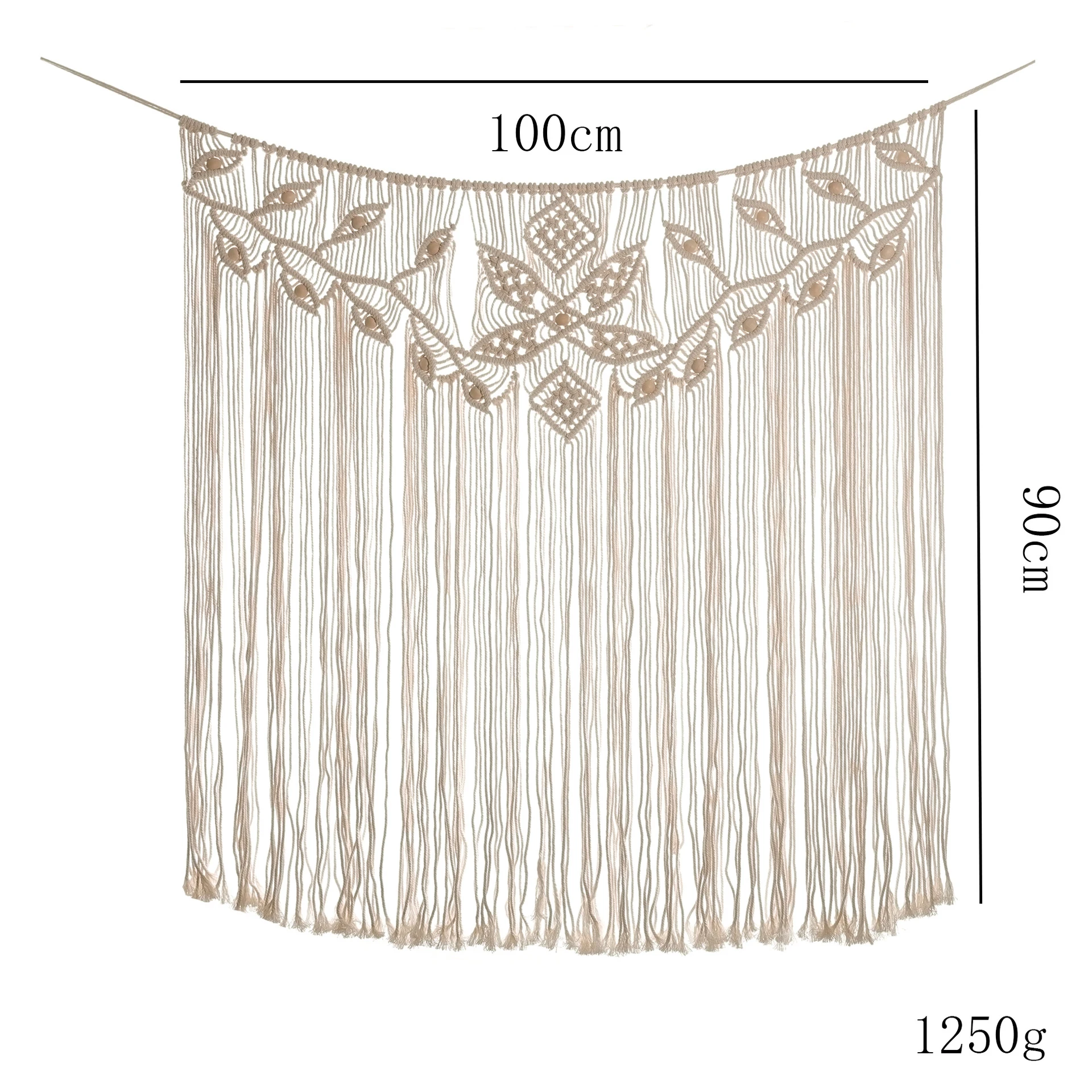 Hand Woven Tapestry With Geometric Patterns Macrame Door Curtain 100% Cotton Tapestry For Home