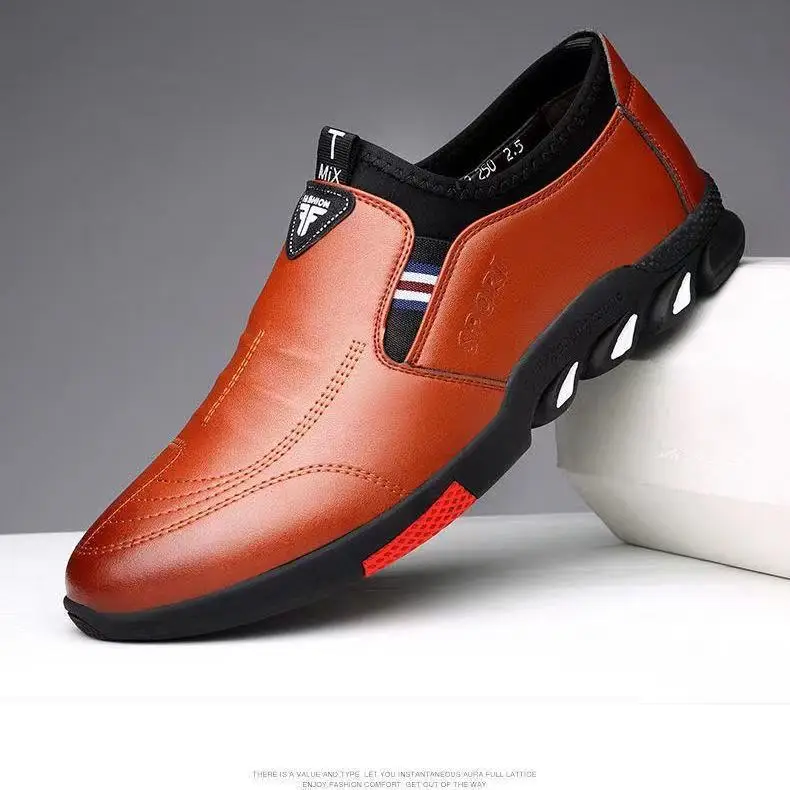 Men Casual Sneakers Breathable  Walking Shoes Fashion Driving Shoe Luxury Leather Shoes for Male Business Work