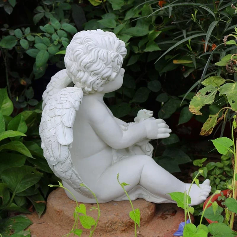 Children Garden Statues Best Selling Little Angel Resin Wholesale Custom Customized Europe Craft White Angel Statues