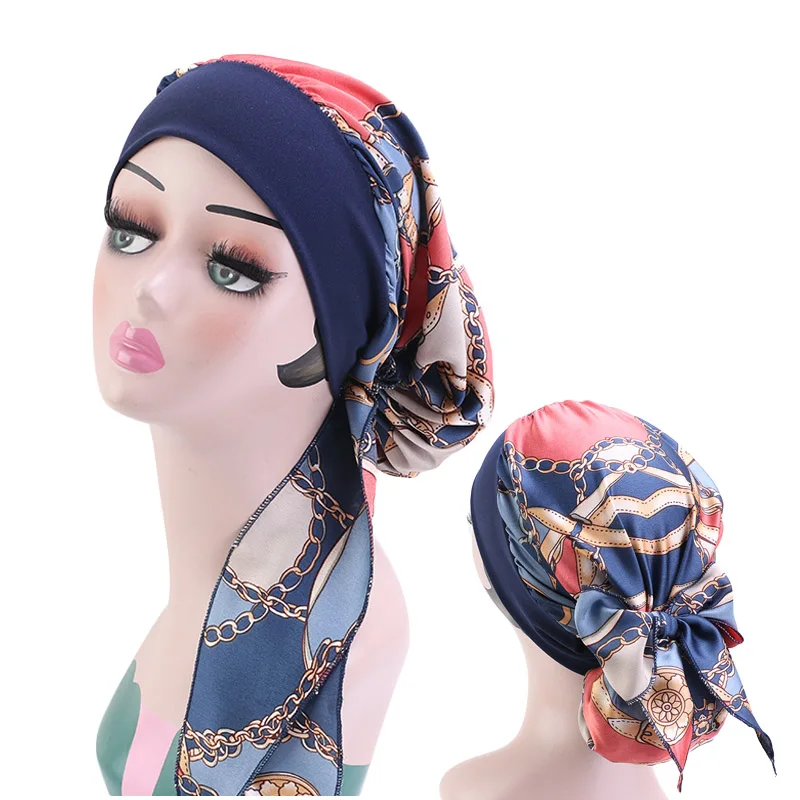 
Womens Muslim Hijab Cancer Chemo Flower Print Hat Turban Cap Cover Hair Loss Head Scarf Wrap Pre Tied Headwear Strech Bandana  (62507542088)
