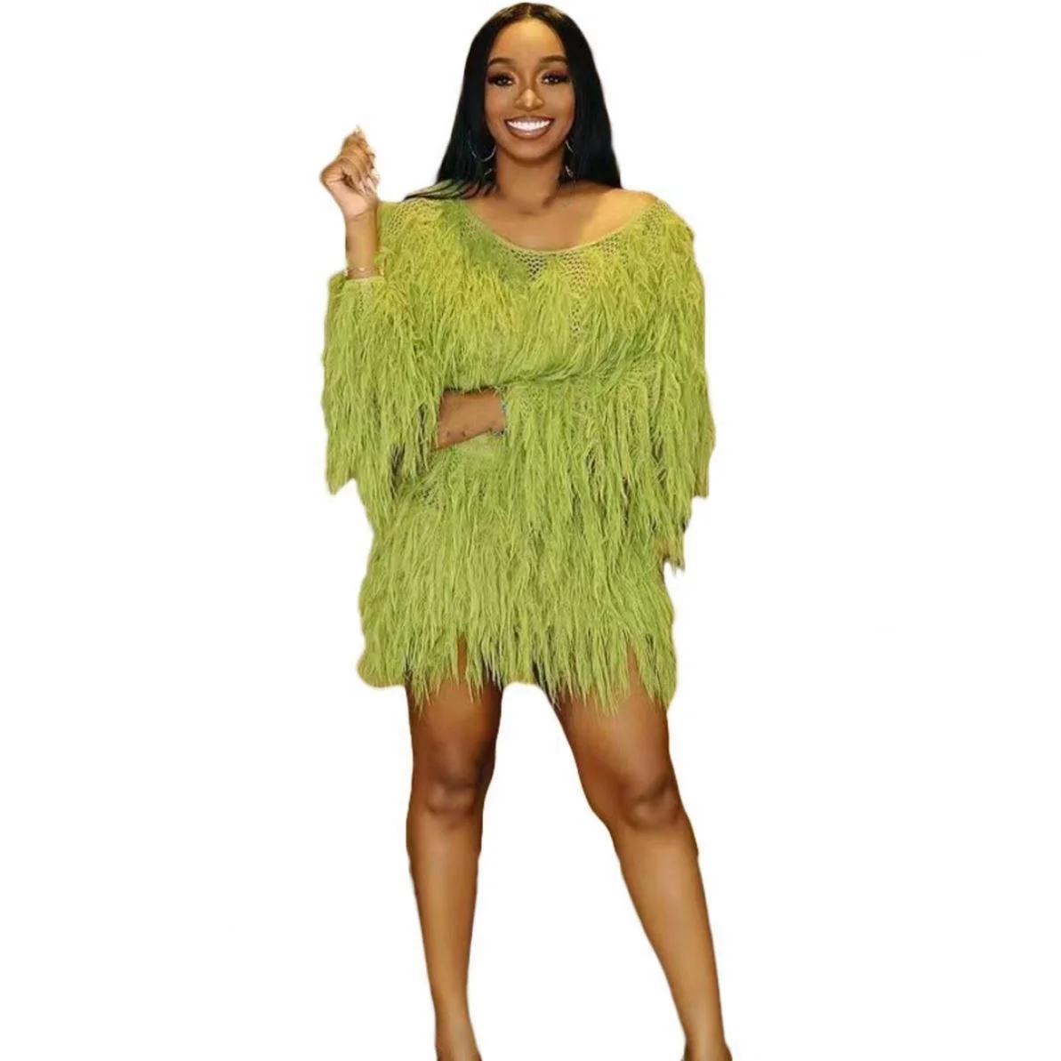 Beach Tassel Knitted Crop Top Mini Skirt Knitted Fringe Skirt Set