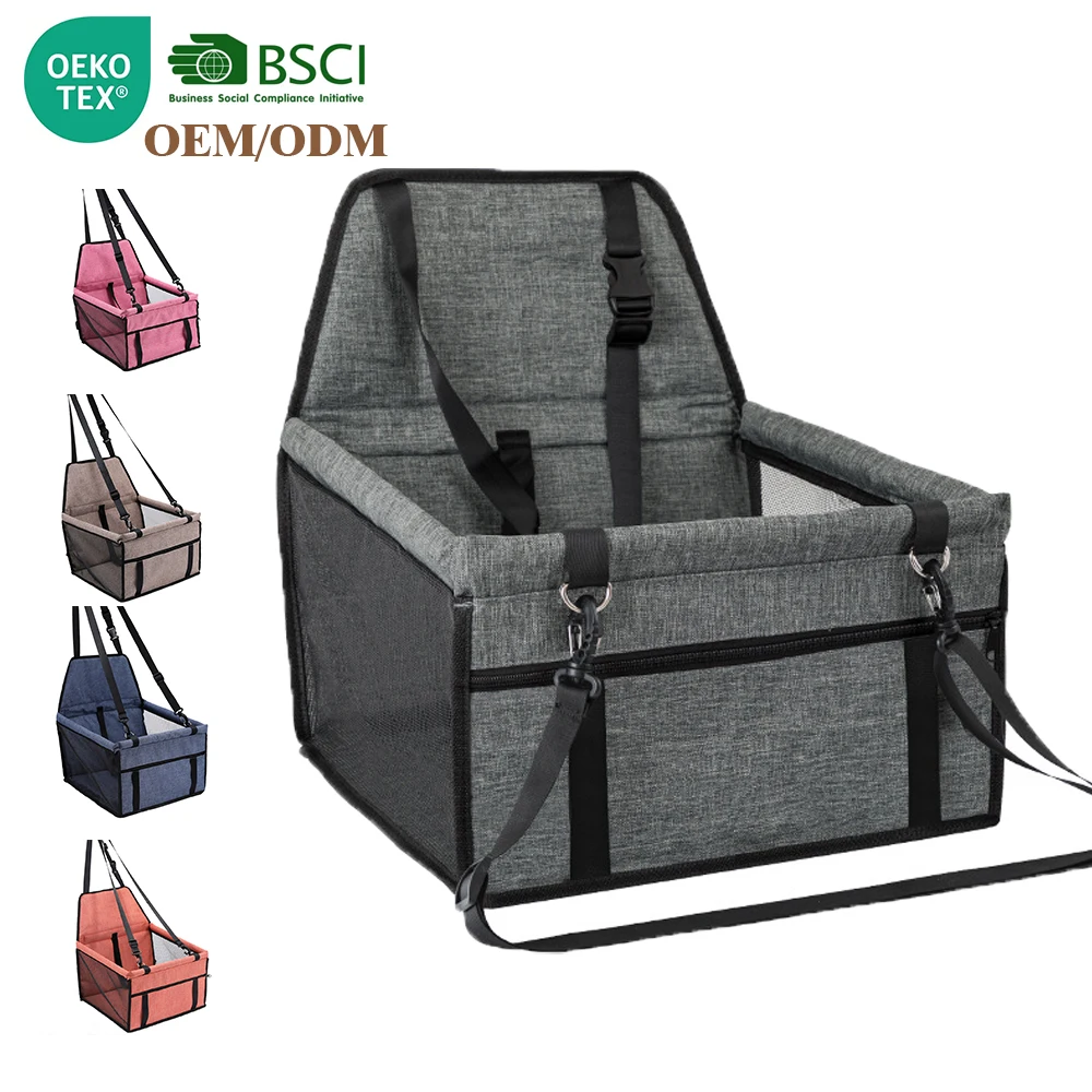 Customized Pet Carrier Oxford Mesh Breathable Foldable Dog Booster Seat For Travel Pet Carrier Car Dog seat protector