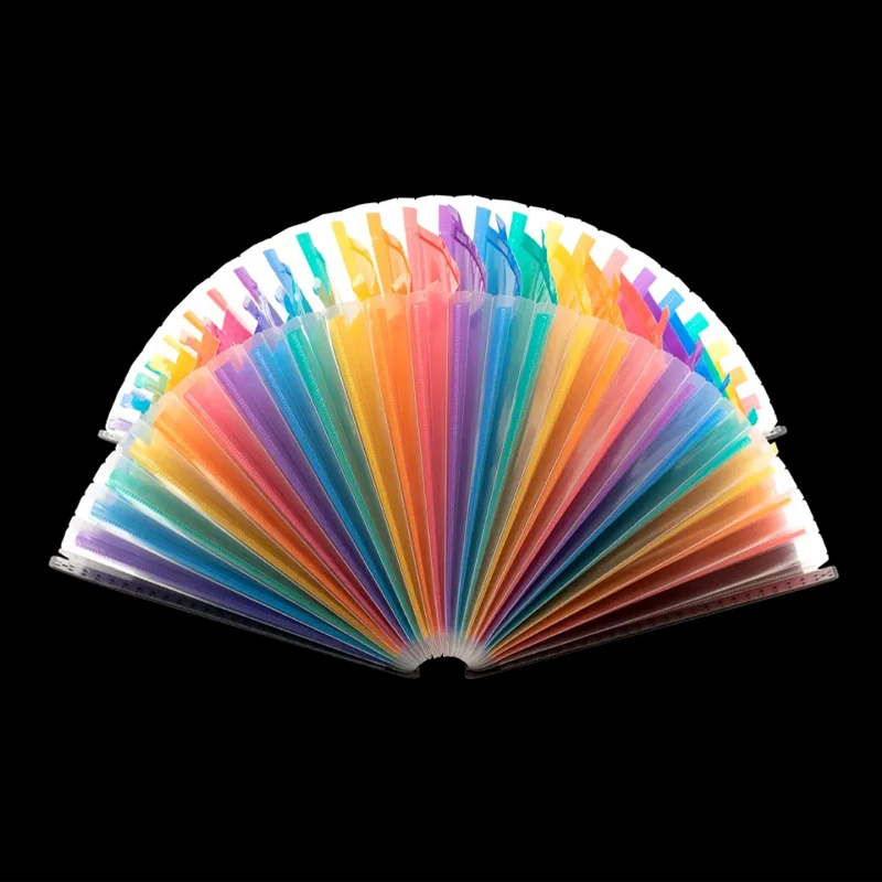 A4 Long Folder 24 Grid Rainbow Telescopic  Rope Buckle Fixed Plastic Expanding File Organizer Documents Folder