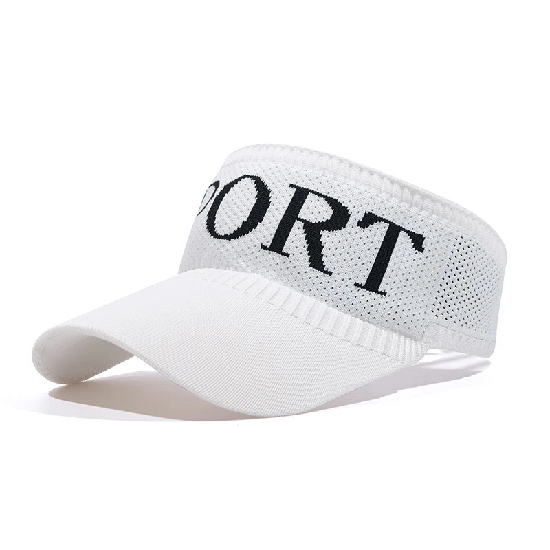 Wholesale Summer UV Sublimation Adjustable Cap for Women Men Letter Sports Visor Hat Tennis Baseball Sun Visor Hats