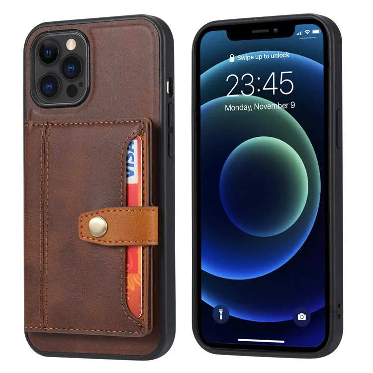 Luxury Leather Case For iPhone 13 12 Mini 11 Pro XR X XS Max 8 7 6 6s Plus 5 5s SE 2020 Card Slot Stand Holder Phone Bags Cover