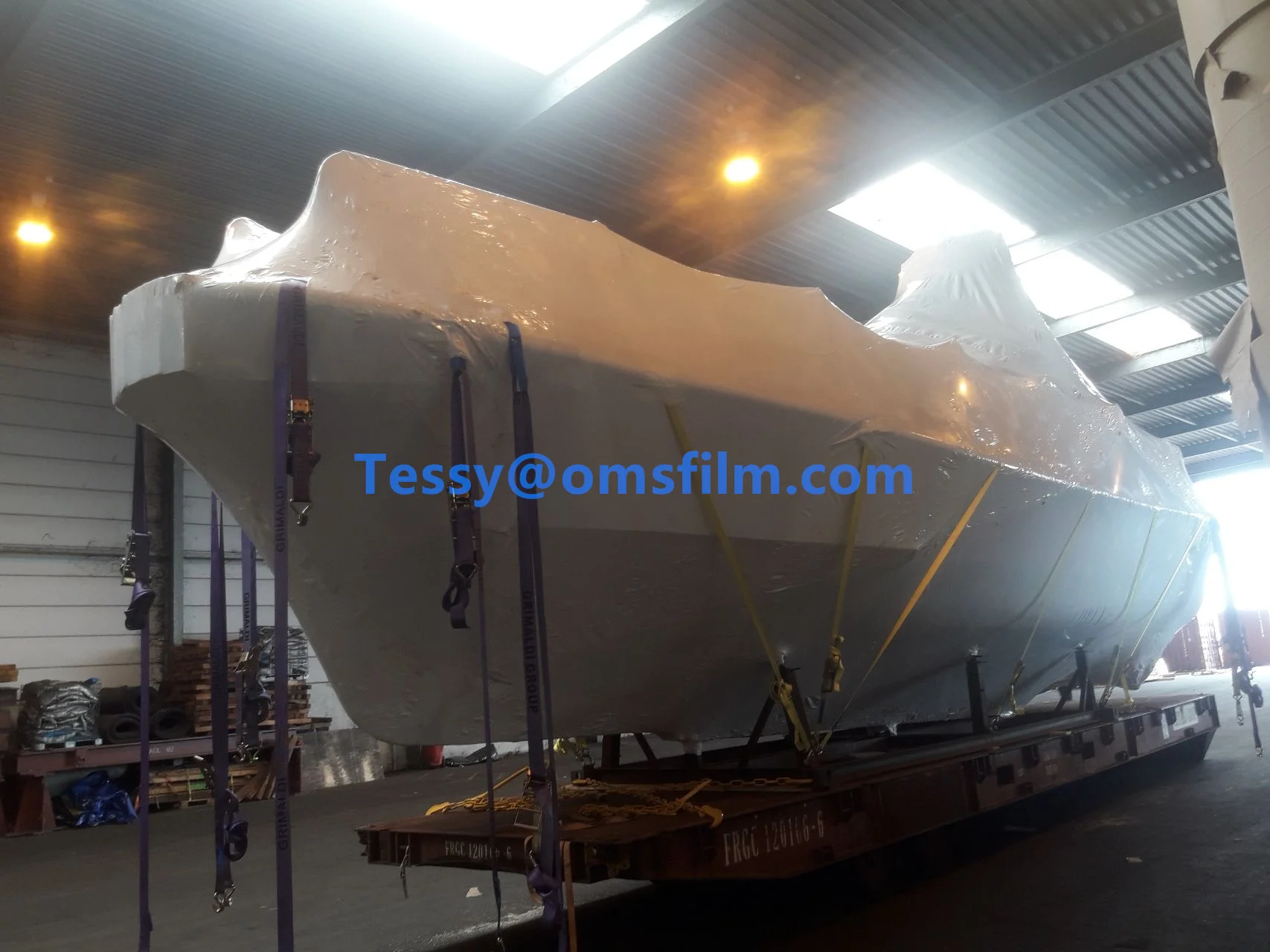 White color Flame retardant PE Heat shrink wrap film 12m x 40m FR shrink wrap film 9mil / 10mil