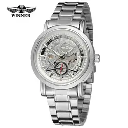 Wrist Watch Forsining Winner Luxury For Men Case Casual Skeleton automatic Steel Stainless Band watch
