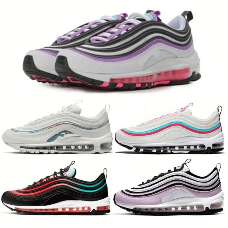 
2021 Brand Logo Custom Men Air Cushion 97 Breathable PU Material Fashion Sports Sneakers Running Shoes 