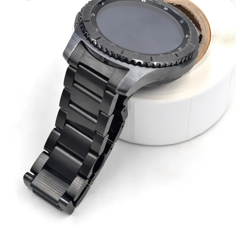 Brushed 22 mm Curve Elbow  Fashion Classic Replacement 304 Stainless Steel Watch Band Strap with Fork Ears for S3 samsung Watch