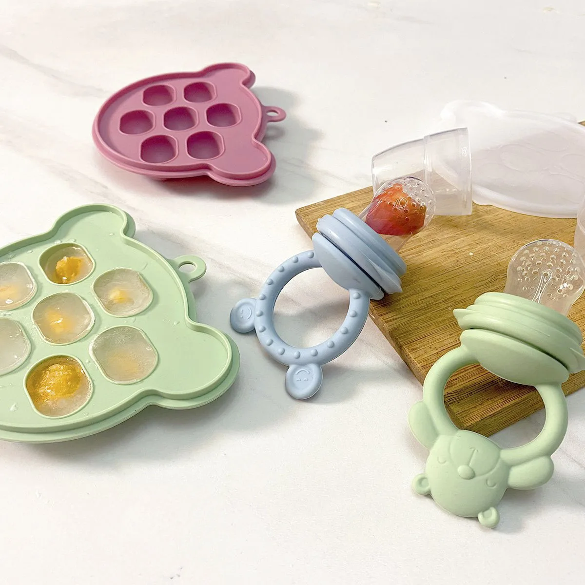 New Arrival Baby Breastmilk Popsicle Molds & Fruit Feeder Set Silicone Pacifier Feeder and Teether for Baby Teething Pacifier