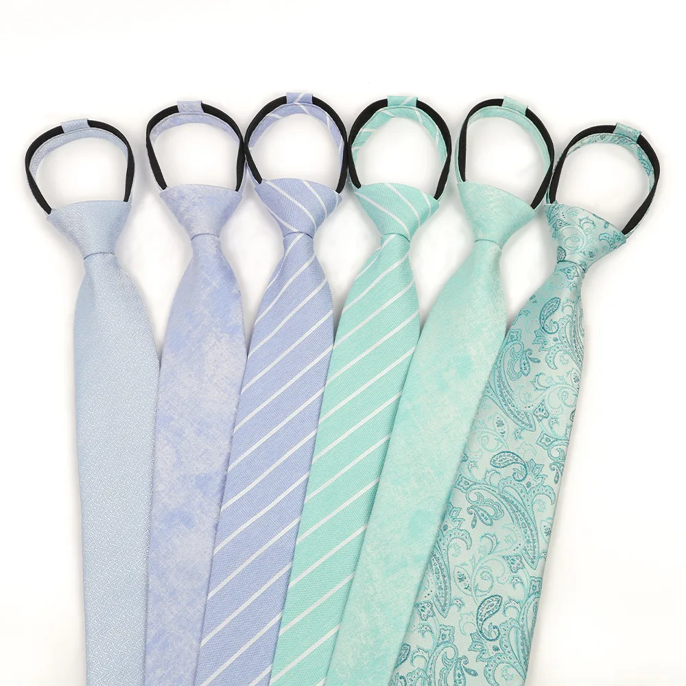 Wholesale Classic Popular Zipper Ties Pre- tied Adjustable Polyester Necktie Ties  Easy Wear
