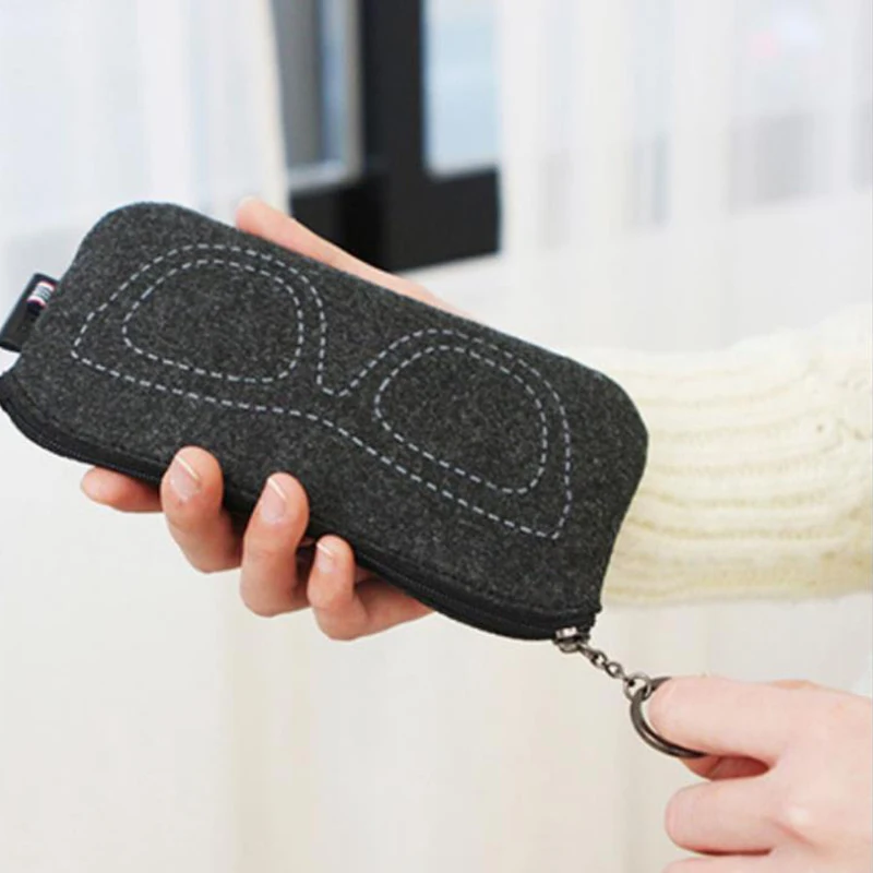 triangle custom felt sunglass pouches glasses eyeglasses cases optical frame tray with printing