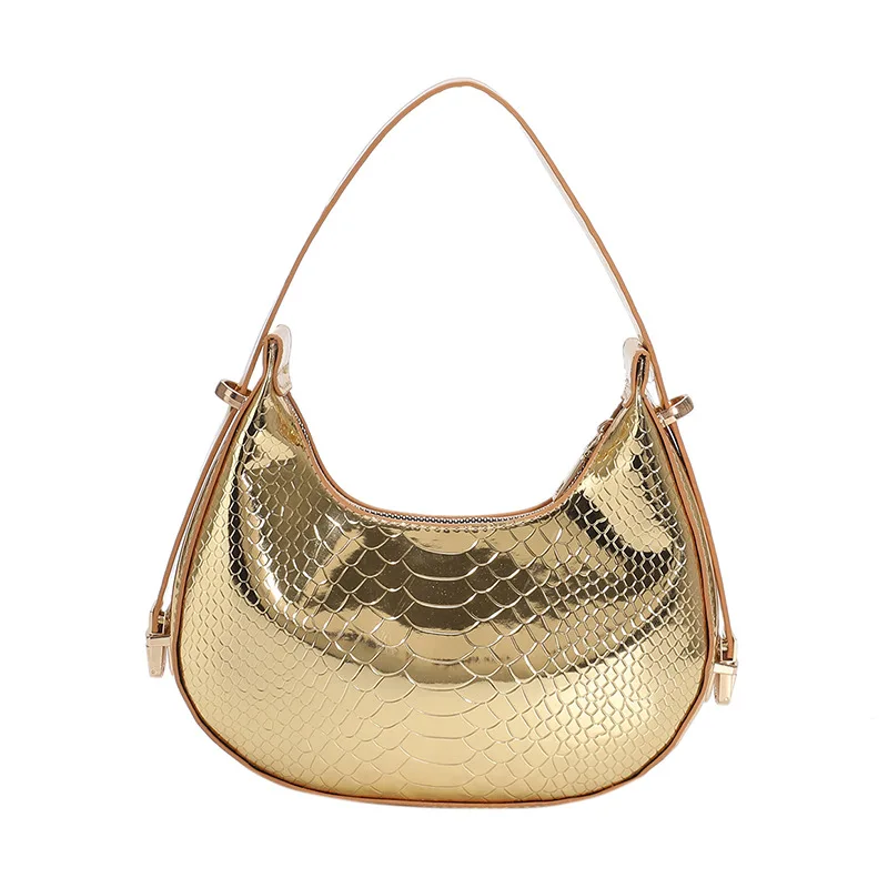 Wholesale Trendy Women Luxury Designer Crocodile Hobo Bags Metallic Handbag Women Girls Alligator Leather Underarm Shoulder Bag