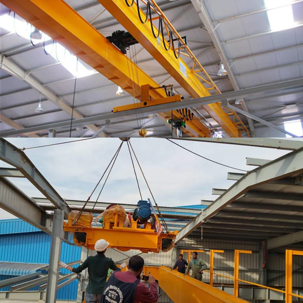 Steel Coil Factory Custom Double Girder Rail Mounted Electric Travelling Bridge Crane