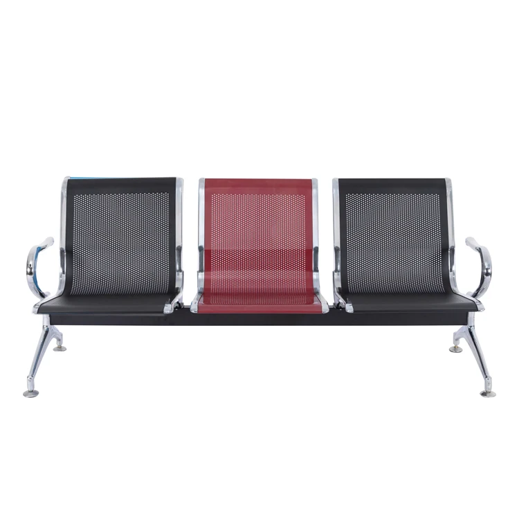 Airport waiting metal chair used hospital waiting room public waiting three seats chair