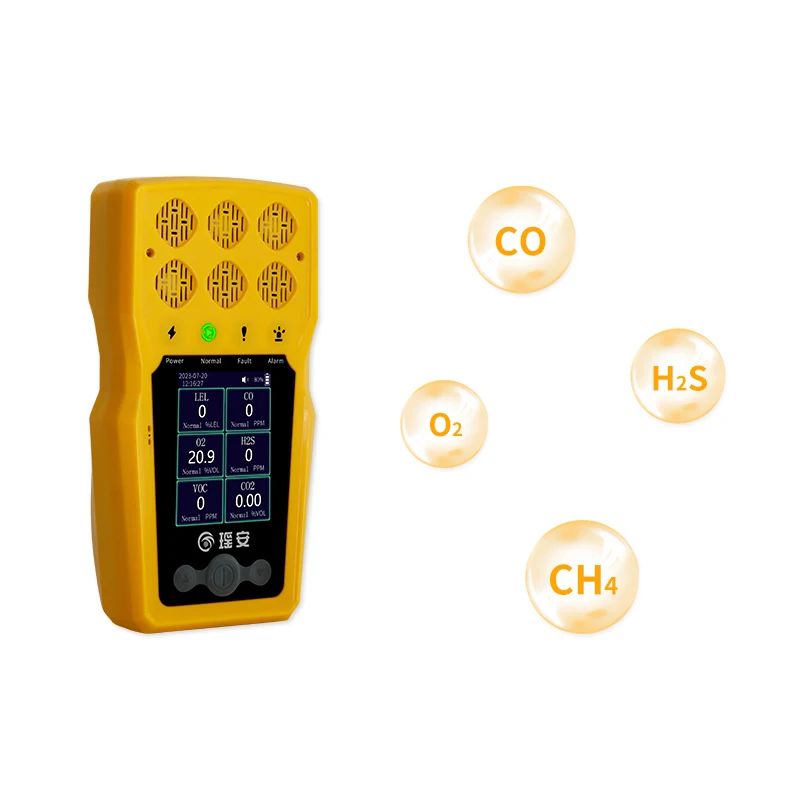 Portable multi gas analyzer 6 in 1 multi gas detector with fast response gas sensor