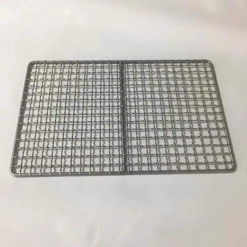 
High quality BBQ grill mesh 12 inch ultra light weight titanium material Barbecue plate 