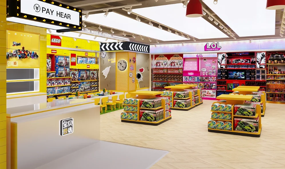 Shop Furniture Window Display Table 3D Retail Shop Toy Store Interior Design